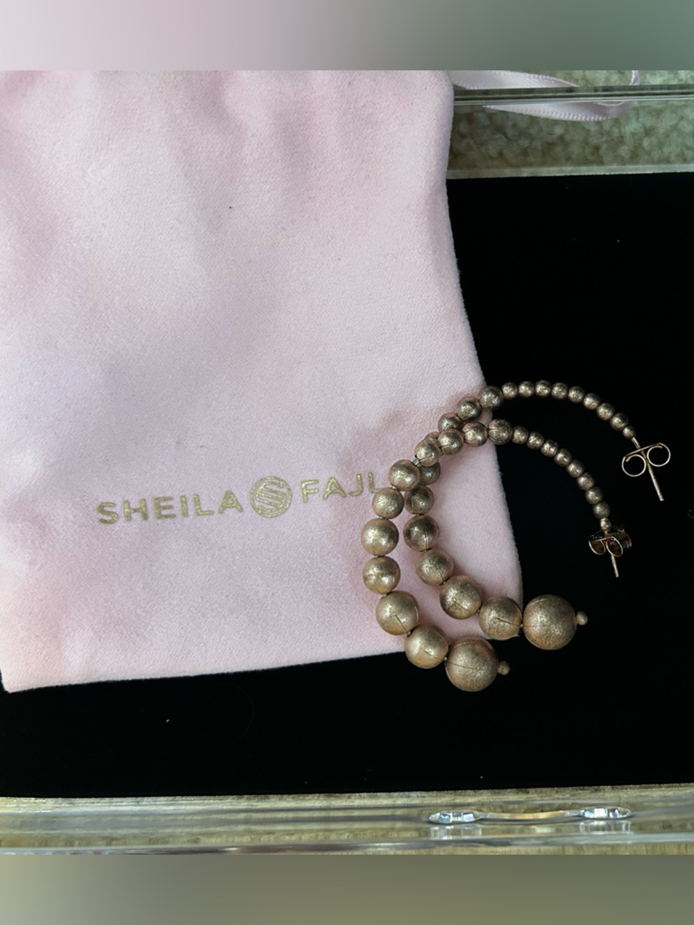 Sheila Fajl Gold Beaded Hoop Earrings